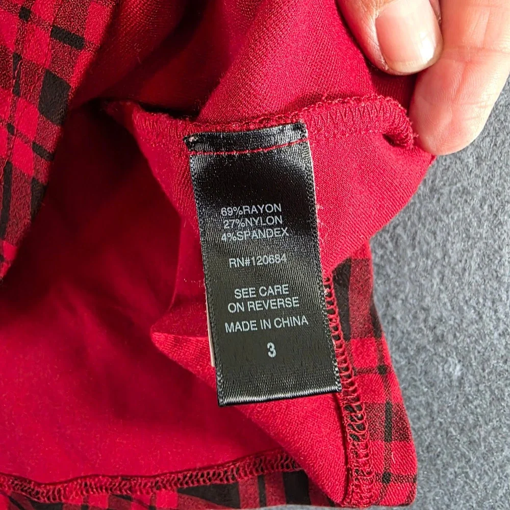 Torrid Red and Black Plaid Skater Skirt Plus Size 3 Mini Flared Tartan Check